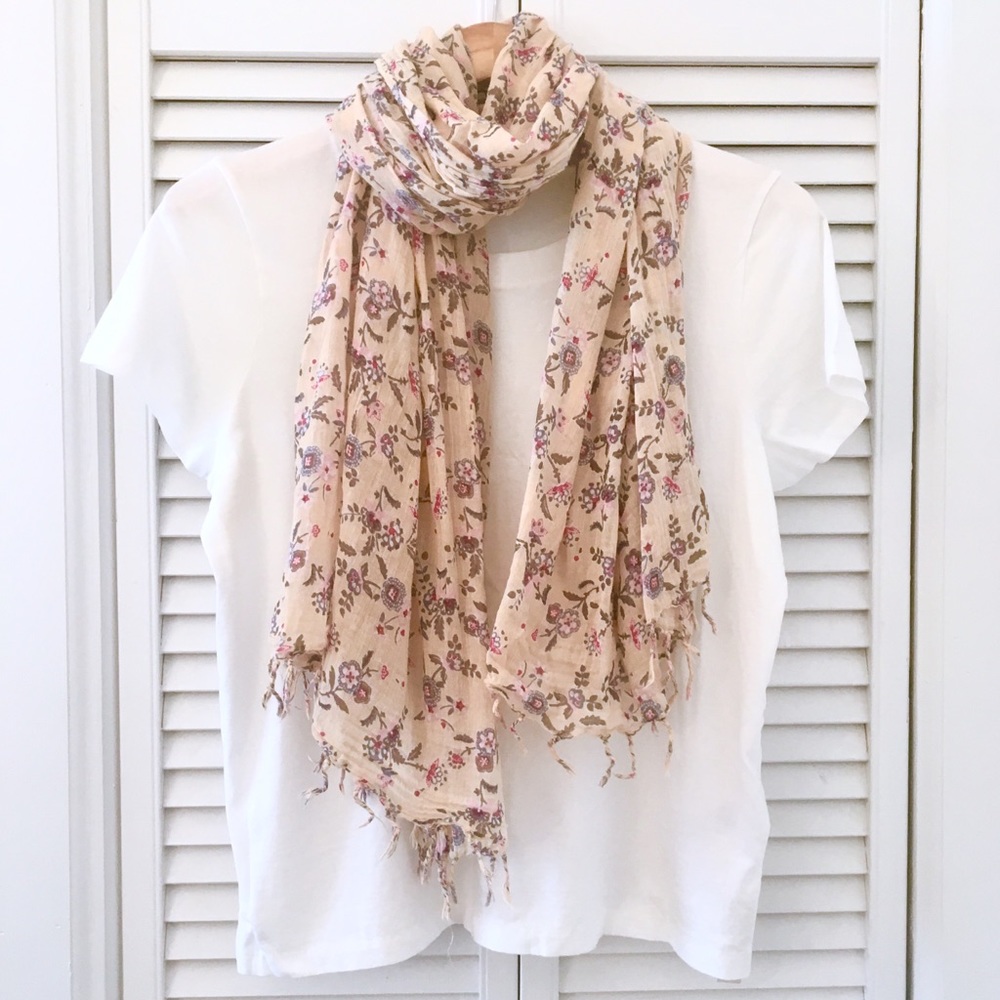 SOLD Floral Cotton Scarf